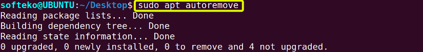 Using apt command autoremove option to remove unnecessary packages