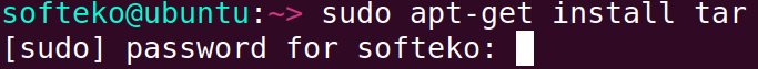 Insatalling tar in Ubuntu.