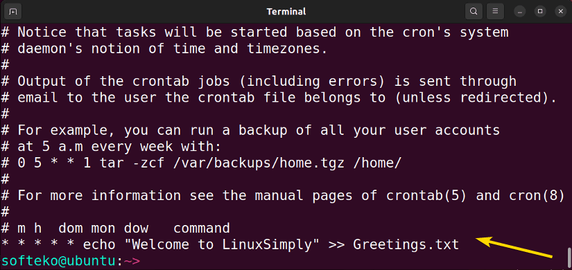 Listing the crontabs on the machine of that user.