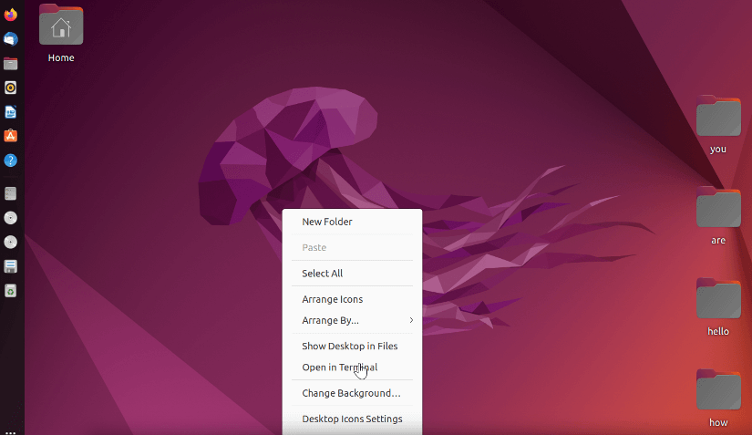 opening terminal in Ubuntu