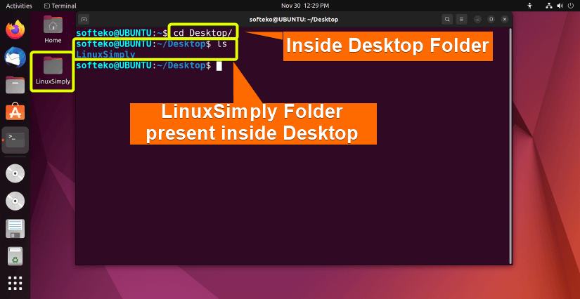 Command Prompt inside desktop folder