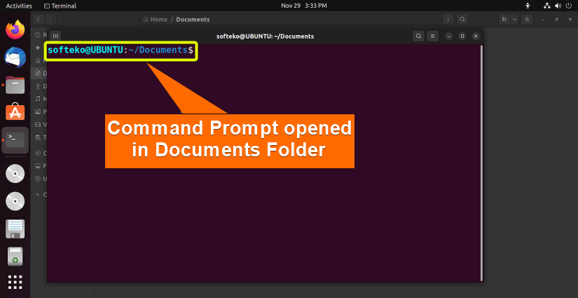 Command Prompt opened in Document Folder