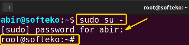 How to Create Root User in Ubuntu using sudo su -