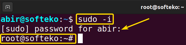 How to Create Root User in Ubuntu using sudo -i