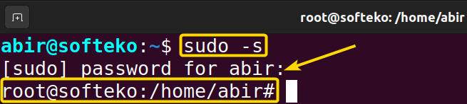 How to Create Root User in Ubuntu using sudo -s