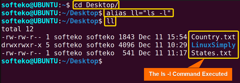 Creating an alias command in linux