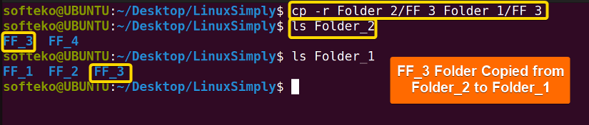 copying directory in linux of a file using cp -r command