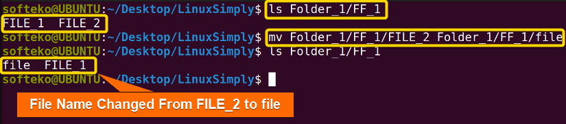 mv command to move a file