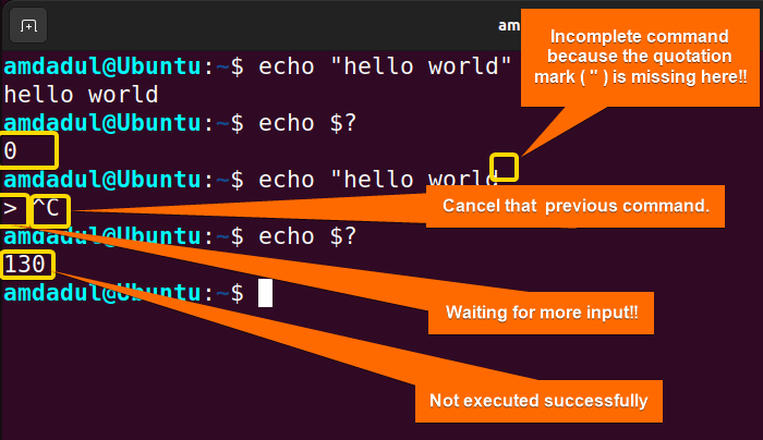 The default value of the exit command in linux.