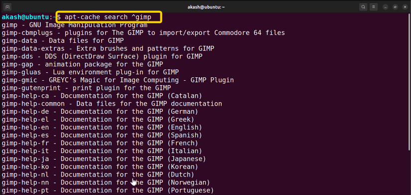 Installing GIMP in linux