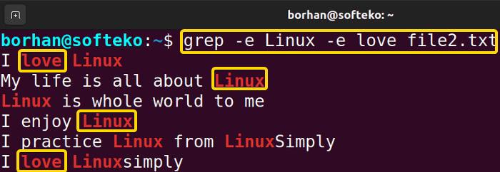 Search Multiple Words Inside a File Using the “grep” Command in Linux
