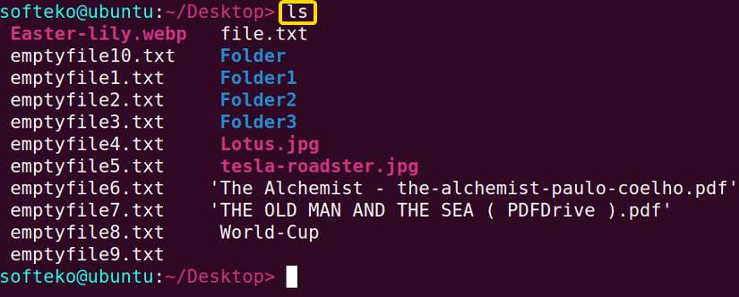 The ls command in Linux list the contents.