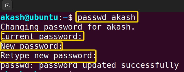 changing passwd using the passwd command in linux