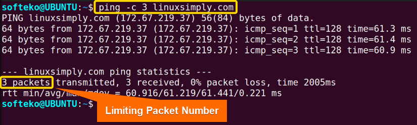 Limiting the packet number
