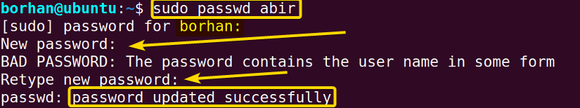 set password for new user in ubuntu