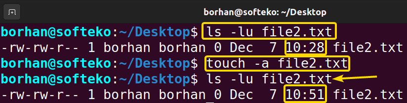 Change Access Time Using the “touch” Command