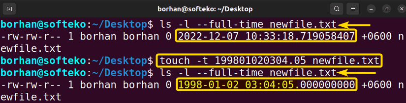 Set Specific Timestamp Using the “touch” Command