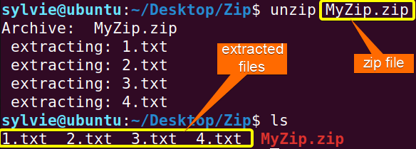 Extract Files Using the “unzip” Command in Linux