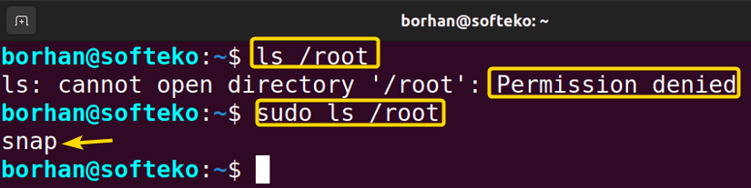using sudo to run command as root user