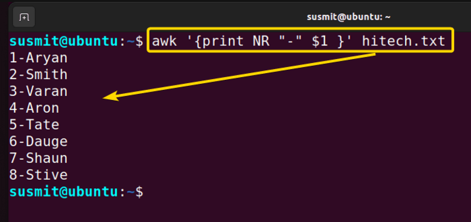 awk command line variable assignment