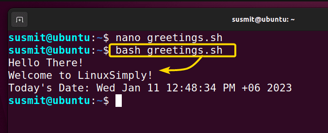 Bash scirp is read and run by using the bash command in Linux