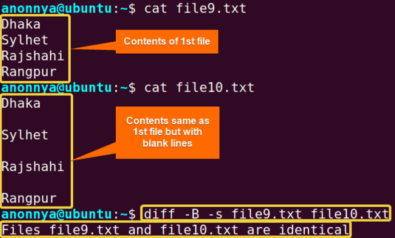 The “diff” Command In Linux [11 Practical Examples] - LinuxSimply