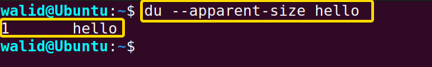 Apparent size using the du command in Linux