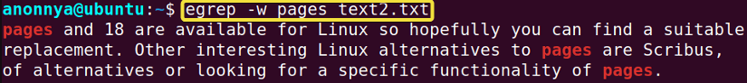 Finding Specific Word Using the egrep Command in Linux