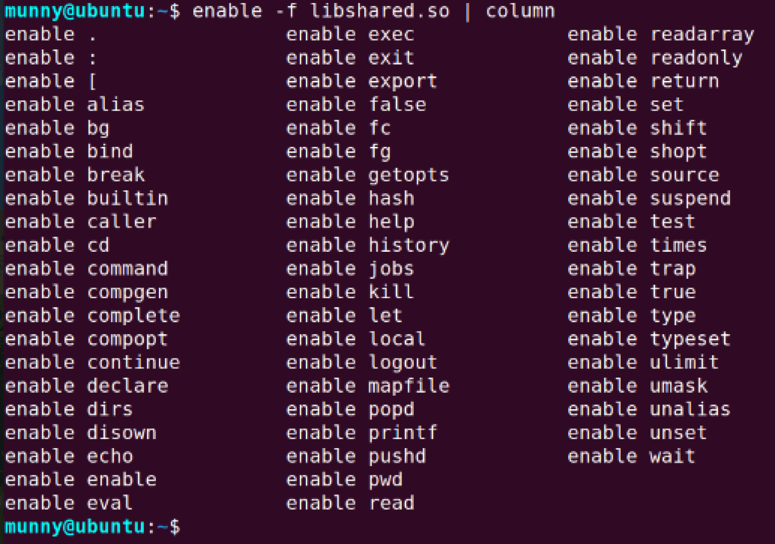 The “enable” Command in Linux [6 Practical Examples]