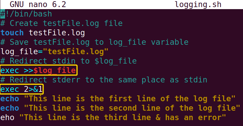 Log Stdout & Stderr In the Bash Script Using the “exec” Command in Linux