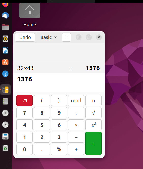 Calculator in GNOME desktop.