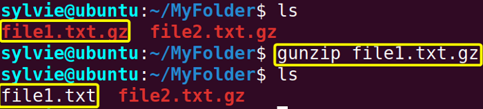 Extract a Single .gz File Using the “gunzip” Command in Linux
