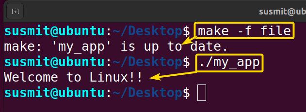 The make command in Linux uses another file named “file” except for Makefile or makefile.