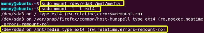 Mount a file using the mount command in linux.