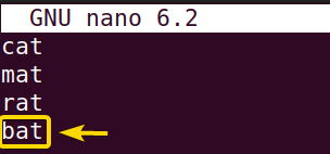 Replace new word using the nano command in Linux