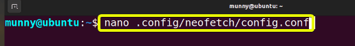 Open neofetch configuration file.