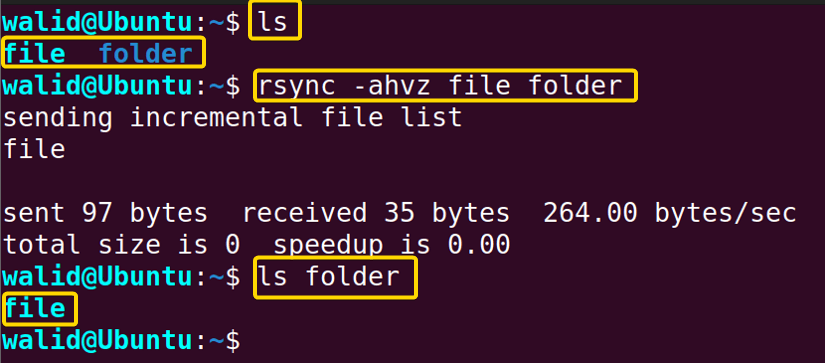 rsyncing file locally using the rsync command in Linux