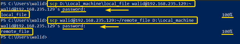 Copying file using the ssh command in Linux