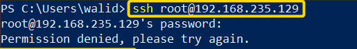 Root login using the ssh command in Linux