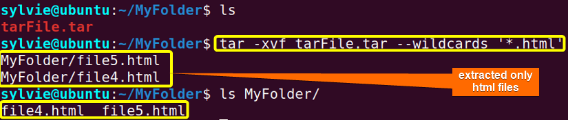 Extract a Group of Files From an Archive Using the “tar” Command in Linux