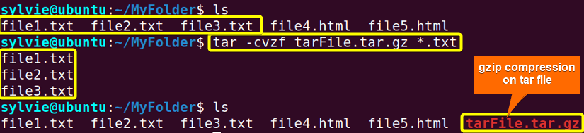 Create a Gzip Tar Archive of a Specific Group of Files Using the “tar” Command in Linux