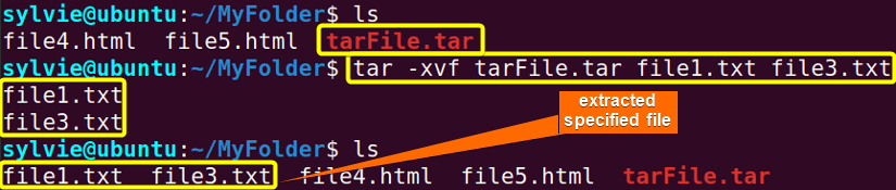 Extract Specific Files From a Tar Archive