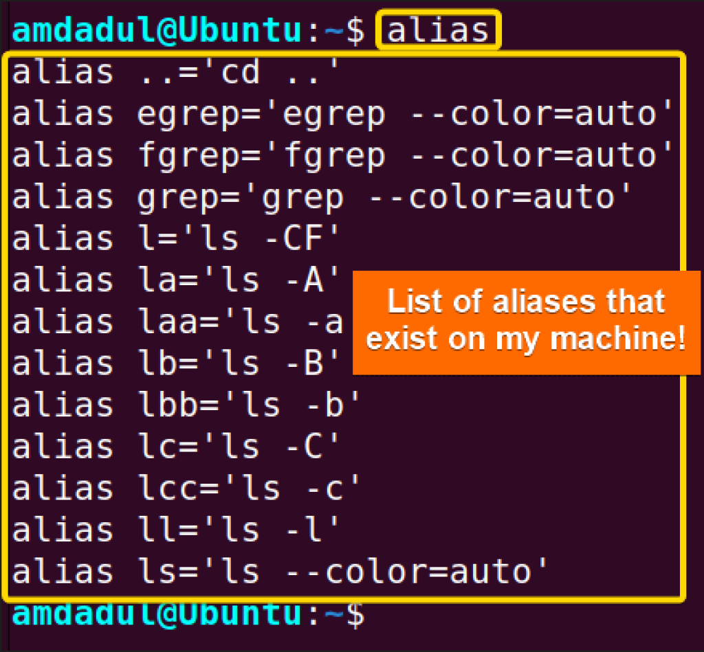 The unalias command in linux 3 practical examples 
