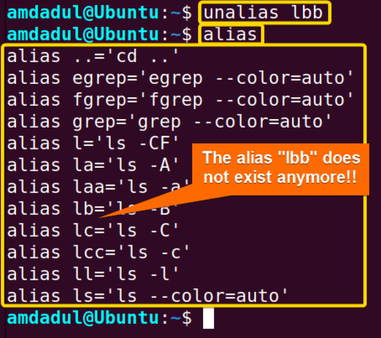 The “unalias” Command in Linux [3 Practical Examples]