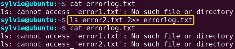 Appending Standard Error In Linux