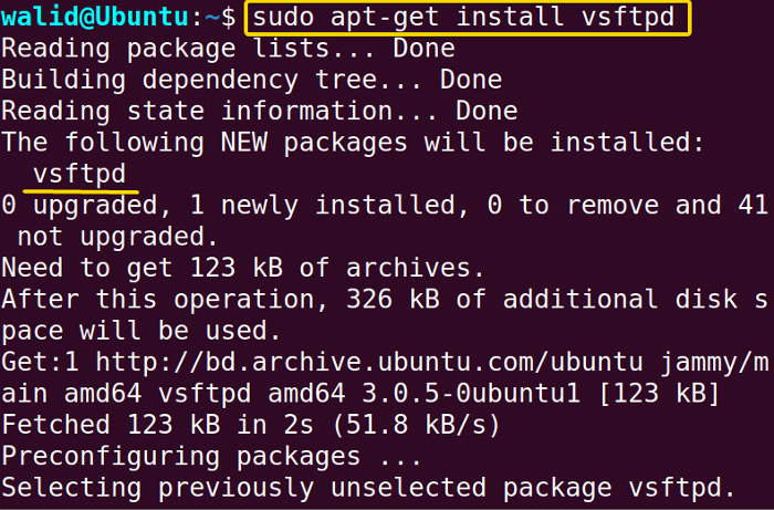 Installing the ftp command in LInux