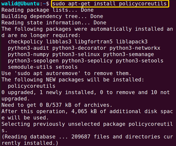 Installing the sestatus command in Linux