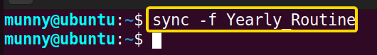 Sync an entire filesystem using sync command in linux.