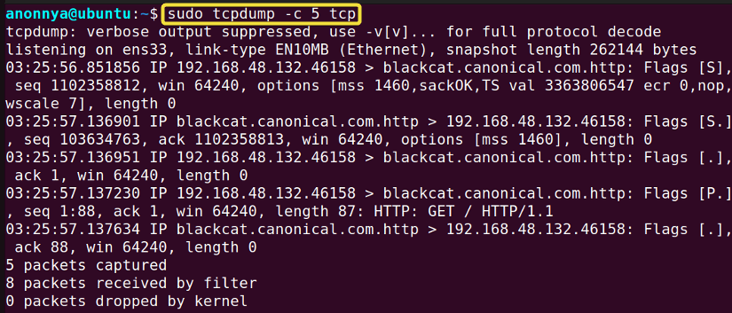 Filtering Packets by Specific Protocol Using the tcpdump Command in Linux.