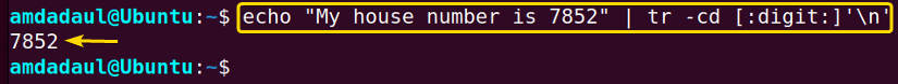 All the non-numeric characters have been removed from a string using the tr command in Linux